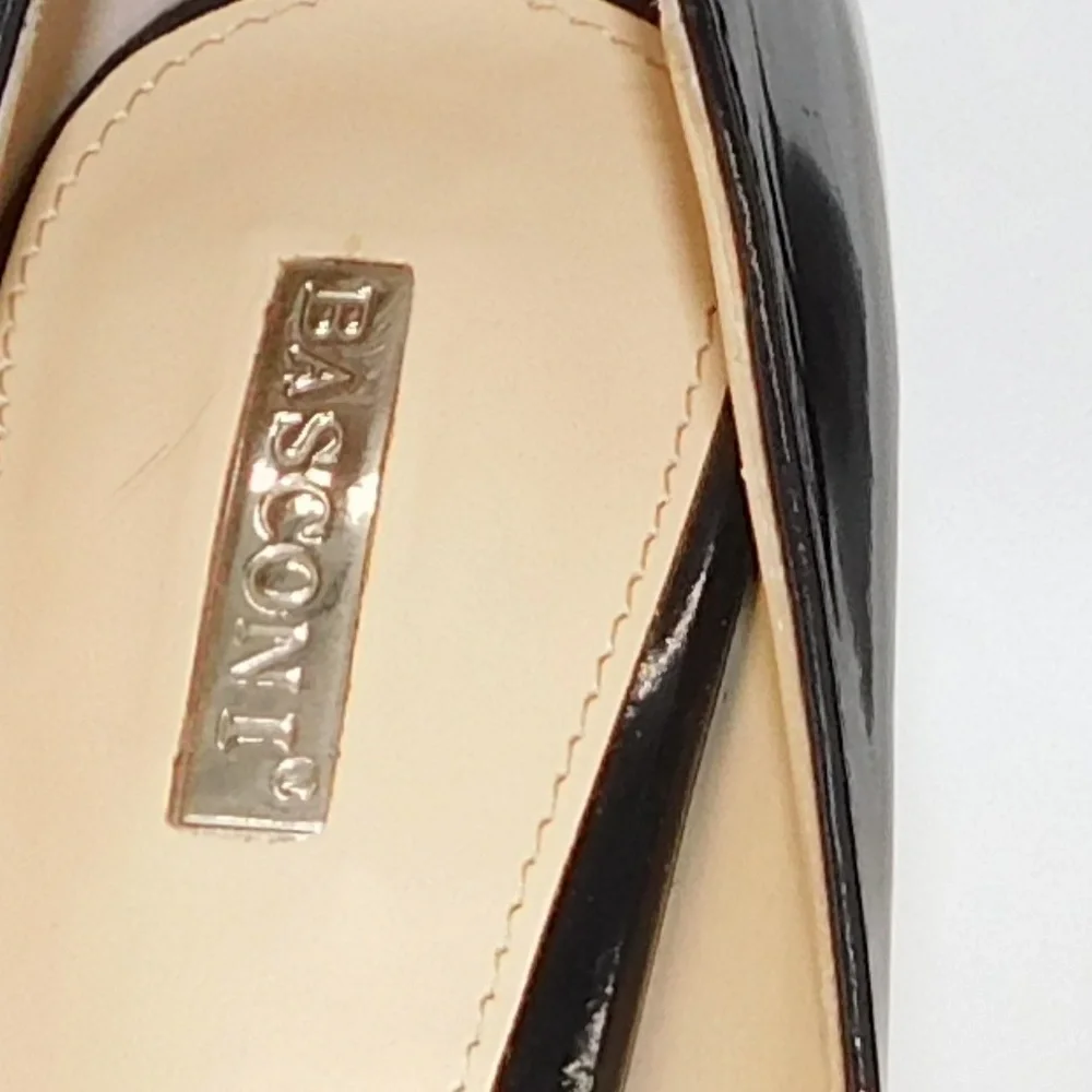 Basconi Black Patent Leather Platform Pumps